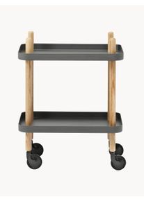 Normann Copenhagen Kovový barový vozík Block Šedá, Béžová Kov, Dřevo Š 50 cm, V 64 cm
