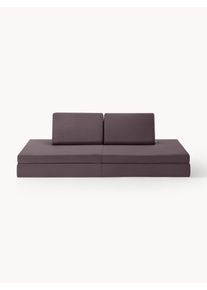 Funzy Ručně vyrobená modulární sametová pohovka na hraní Mila Fialová Umělé vlakno, Umělá hmota, Samet, Látka Š 168 cm, H 84 cm