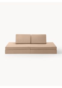 Funzy Ručně vyrobená modulární sametová pohovka na hraní Mila Béžová Samet Š 168 cm, H 84 cm