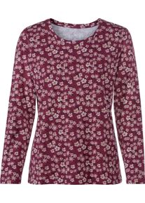 Damske Tričko s potiskem s květinov&yacute;m vzorem burgundsk&aacute;-potisk ,velikost 50