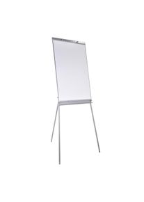 Flipchart s tabulí whiteboard, trojnožka, Plast|Hliník, bílá|šedá