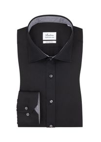 Stenströms Velké Velikosti - Stenströms - Košile z dvojmo skané (2 fold) super bavlny - 45SL - Černá