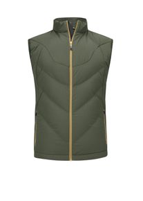 Velké Velikosti - BOSS Green - Vodoodpudivá péřová vesta s prošívaným vzorem - 3XL - Olive