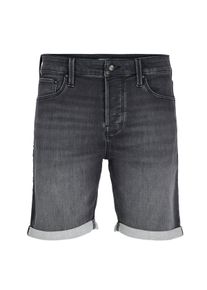 Jack & Jones Velk&eacute; Velikosti - Jack & Jones - Měkk&eacute; strečov&eacute; dž&iacute;nov&eacute; &scaron;ortky s při&scaron;it&yacute;m okrajem - 40/30 - Čern&aacute;