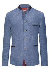 Velk&eacute; Velikosti - Lodenfrey - Krojov&yacute; janker se vzorem ryb&iacute; kostry a knofl&iacute;ky s erbem - 32 - Světle Modr&aacute;