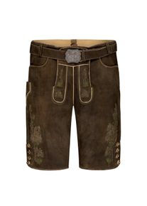 Velk&eacute; Velikosti - MADDOX COUNTRY - Kožen&eacute; kalhoty s v&yacute;&scaron;ivkou v kontrastn&iacute; barvě - 58 - Hněd&aacute;