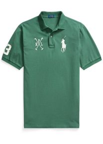 Velk&eacute; Velikosti - Polo Ralph Lauren - Polo tričko z bavlněn&eacute;ho pik&eacute; s n&aacute;&scaron;ivkami s logem - 5XL - Tmavě Zelen&aacute;