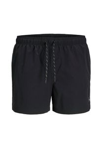 Jack & Jones Velk&eacute; Velikosti - Jack & Jones - Jednobarevn&eacute; plavky s malou n&aacute;&scaron;ivkou loga - 46 - Čern&aacute;