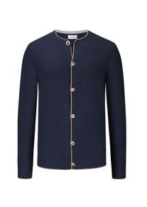 Velk&eacute; Velikosti - Grasegger - Krojov&aacute; pleten&aacute; bunda z merino vlny - 60 - N&aacute;mořnick&aacute; Modr&aacute;