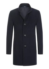Velké Velikosti - JOOP! - Podšitý vlněný kabát se stojacím límcem a podílem kašmíru - 32 - Námořnická Modrá