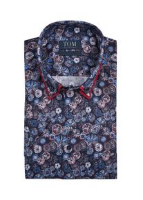 Tom Rusborg OF COPENHAGEN Velké Velikosti - Tom Rusborg - Vzorovaná košile s krátkým rukávem a dvojitým límcem - 52 - Námořnická Modrá