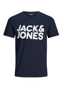 Jack & Jones Velké Velikosti - Jack & Jones - Tričko s potiskem vpředu - 4XL - Námořnická Modrá