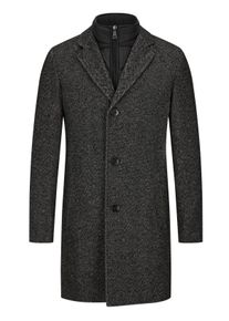 Tom Rusborg OF COPENHAGEN Velk&eacute; Velikosti - Tom Rusborg - Vlněn&yacute; kab&aacute;t se vzorem ryb&iacute; kosti a pro&scaron;&iacute;vanou vsadkou - 58 - Čern&aacute;