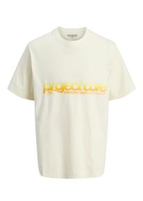 Jack & Jones Velk&eacute; Velikosti - Jack & Jones - Tričko z bavlny a předn&iacute;m potiskem - 3XL - B&eacute;žov&aacute;