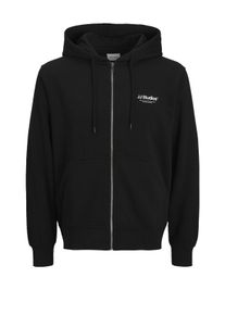 Jack & Jones Velk&eacute; Velikosti - Jack & Jones - Mikina s kapuc&iacute; a potiskem značky - 7XL - Čern&aacute;