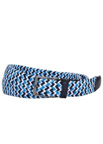 Tom Rusborg OF COPENHAGEN Velk&eacute; Velikosti - Tom Rusborg - Pružn&yacute; propl&eacute;tan&yacute; p&aacute;sek s kožen&yacute;mi detaily - 115 - Světle Modr&aacute;