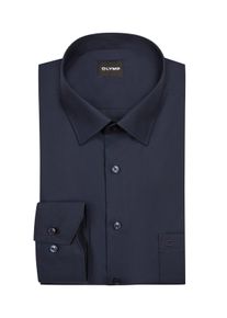 Velk&eacute; Velikosti - OLYMP - Luxor, comfort fit, nemačkav&aacute; ko&scaron;ile s n&aacute;prsn&iacute; kapsou - 45 - N&aacute;mořnick&aacute; Modr&aacute;