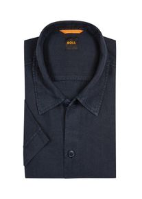 Velk&eacute; Velikosti - BOSS Orange - Ko&scaron;ile s kr&aacute;tk&yacute;m ruk&aacute;vem ze lnu, relaxed fit - 6XL - N&aacute;mořnick&aacute; Modr&aacute;