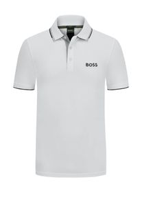 Velké Velikosti - BOSS Green - Performance polo tričko z vláken S.Café - 3XL - Bílá