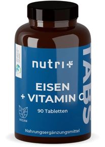 nutri+ Eisen + Vitamin C Tabletten, 90 Tabletten