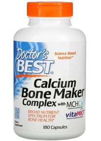 Doctors Best Calcium Bone Maker Complex with MCHCal and VitaMK7, 180 Kapseln
