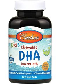 Carlson Labs DHA für Kinder zum Kauen, 120 Kapseln, Orange