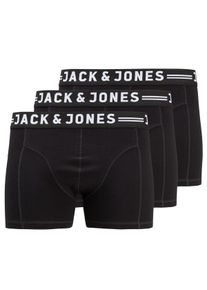 Jack & Jones Velk&eacute; Velikosti - Jack & Jones - Boxerky Trunk s pod&iacute;lem strečov&yacute;ch vl&aacute;ken, 3 ks v balen&iacute; - 3XL - Čern&aacute;