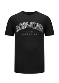 Jack & Jones Velk&eacute; Velikosti - Jack & Jones - Tričko s pogumovan&yacute;m n&aacute;pisem loga - 3XL - Čern&aacute;