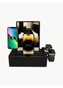 ALLDOCK Dřevěná nabíjecí stanice Classic MagSafe s 4 porty, 9 kusů Černá Š 22 x V 6 x H 14 cm