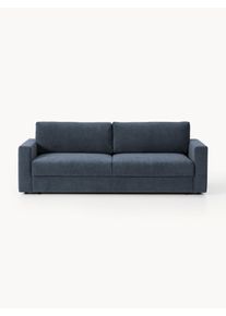 Sametová rozkládací pohovka s úložným prostorem Tasha (3místná) Modrá Samet Š 235 cm, H 100 cm | Westwing Collection