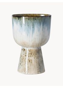 HKliving Ručně vyrobený obal na květináč s reaktivní glazurou Retro Modrá Keramika Ø 17 cm, V 24 cm