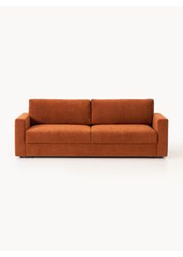 Sametová rozkládací pohovka s úložným prostorem Tasha (3místná) Červená Samet Š 235 cm, H 100 cm | Westwing Collection