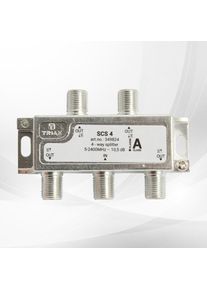 Triax SCS 4 4-Wege-Splitter 5–2400 MHz, über Stromausgänge zum Eingang (349824)