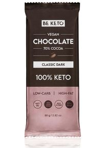 BeKeto Vegan Keto Chocolate + MCT Oil, 80 g Tafel, Classic Dark