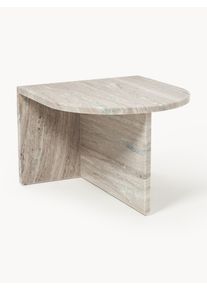 Oválný konferenční stolek z mramoru Leander Béžová Mramor Š 60 cm, H 55 cm | Westwing Collection