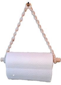 Knotenliebe Makramee Küchenrollen-Halterung, Natur