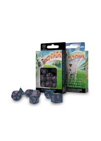 Set di Dadi RPG Luccicanti Llama Glitter 7 pezzi