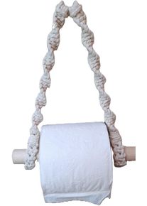 Knotenliebe Makramee Toilettenrollen-Halterung, Natur