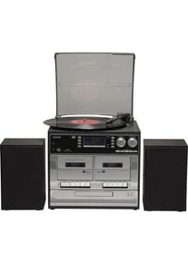 Denver MRD-166 Stereoanlage Plattenspieler CD-Player Kassettenrecorder DAB+ SD UKW USB Aufnahmefunktion