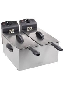 Tristar FR-6937 Elektro Fritteuse Doppel-Kaltzonen 2x1800 Watt 6 Liter silber