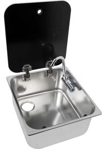 Navy Load Spüle mit Wasserhahn und Glasabdeckung