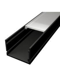 LED Solution N&aacute;stěnn&yacute; profil pro LED p&aacute;sky N2 čern&yacute; Vyberte variantu a d&eacute;lku: Profil + Nacvak&aacute;vac&iacute; ml&eacute;čn&yacute; difuzor 2m LP107B_LP107-MILKC
