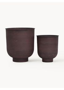 house doctor Sada velkých květináčů z kovu Vig, 2 díly Hnědá Kov Sada s různými velikostmi