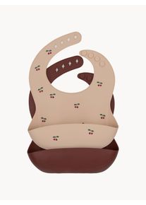 Konges Slojd Sada silikonových bryndáčků Bib, 2 díly Červená, Pudrová Umělá hmota Š 22 cm, V 22 cm