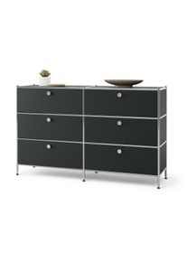 Tchibo - Kovov&aacute; komoda &raquo;Cn3&laquo; se 6 z&aacute;suvkami - barva: čern&aacute;