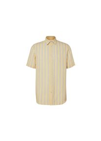 Tchibo - Ko&scaron;ile s kr&aacute;tk&yacute;m ruk&aacute;vem a obsahem lnu - pro muže - vel. L 52/54 - barva: modr&aacute;/s proužky