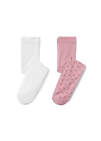 Tchibo - Dětsk&eacute; jemn&eacute; punčoch&aacute;če - pro miminko - vel. 98/104 - barva: b&iacute;l&aacute;/květovan&yacute;