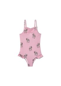 Tchibo - Plavky s vol&aacute;nky - vel. 98/104 - barva: růžov&aacute;/s potiskem