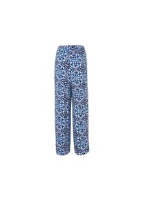 Tchibo - Kalhoty se &scaron;irok&yacute;mi nohavicemi s potiskem - pro ženy - vel. L 44/46 - barva: modr&aacute;/s potiskem
