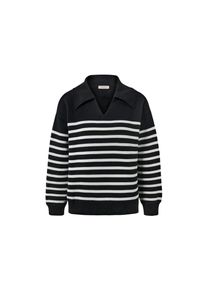 Tchibo - Svetr s l&iacute;mcem - pro ženy - vel. S 36/38 - barva: čern&aacute;/s proužky